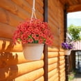 thumbnail image 4 of 10 Bundles Outdoor Artificial Flowers UV Resistant Fake Silk Flowers No Fade Faux Plastic Plants Garden Porch Window Box Decoration(Autumn Orange), 4 of 5