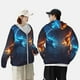 thumbnail image 4 of Fotbe Red And Blue Fire Dragon C Chaqueta con Protección Solar UPF 50+ para Hombre y Mujer, Camisa con Capucha y Bolsillos-Small, 4 of 7