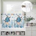 thumbnail image 5 of Kitchen Window Curtains Valance and Tier Set, Sea ​​turtle Blue Coral Starfish Rod Pocket Tier Curtain Valance Set, Ocean World Marine Life Light Filtering Cafe Curtains for Bedroom Living Room, 5 of 9