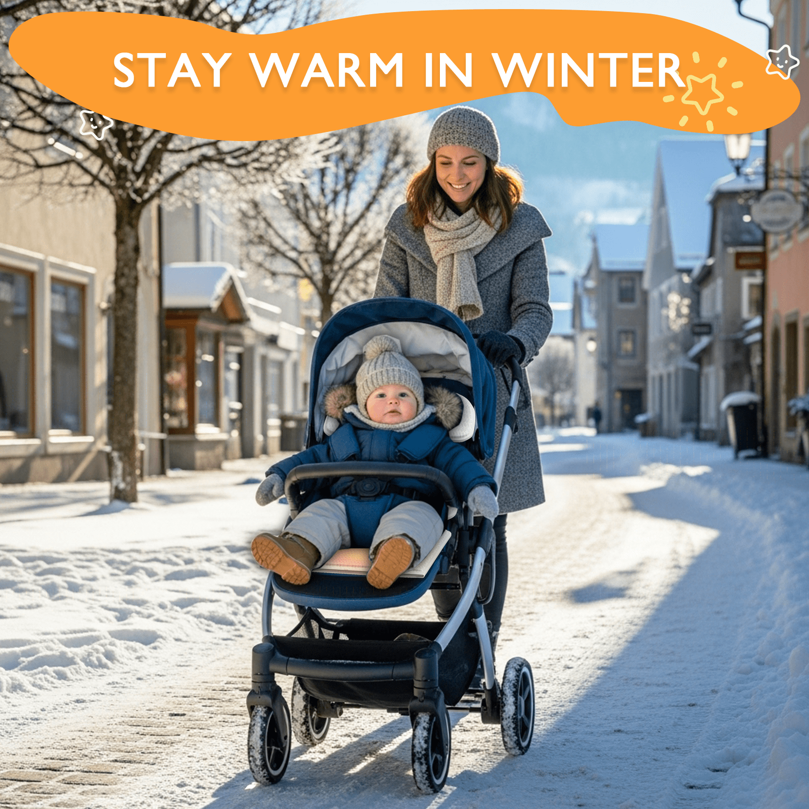 YunBaby Baby Stroller Cooling & Heating Pad, USB-Powered Pad with 2 Fans, 3 Speed Settings & Timer, Dual-Layer Mesh for Car Seat, Stroller, Crib, All-Season Baby Comfort