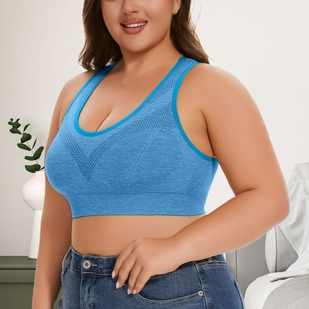 YEJIMAN Women s Breathable Plus Size No Underwire No Marks Hollow Bra Thin Yoga Underwear  Blue Plus Size Underwear For Women  Cotton Womens Underwear