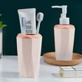 iMucci 4 Piece Pink Bathroom Accessories Set Plastic Luxury Couple Wash