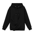thumbnail image 4 of Women's Cat Pouch Hoodie with Kargo Pocket Dog Pouch Sweatshirts Long Sleeve Pet Carrier Pullover Animal Holder Tops (L, Black), 4 of 8
