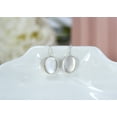 thumbnail image 5 of Minimalist Oval White Mother of Pearl Shell .925 Silver Hook Dangle Earrings, 5 of 8