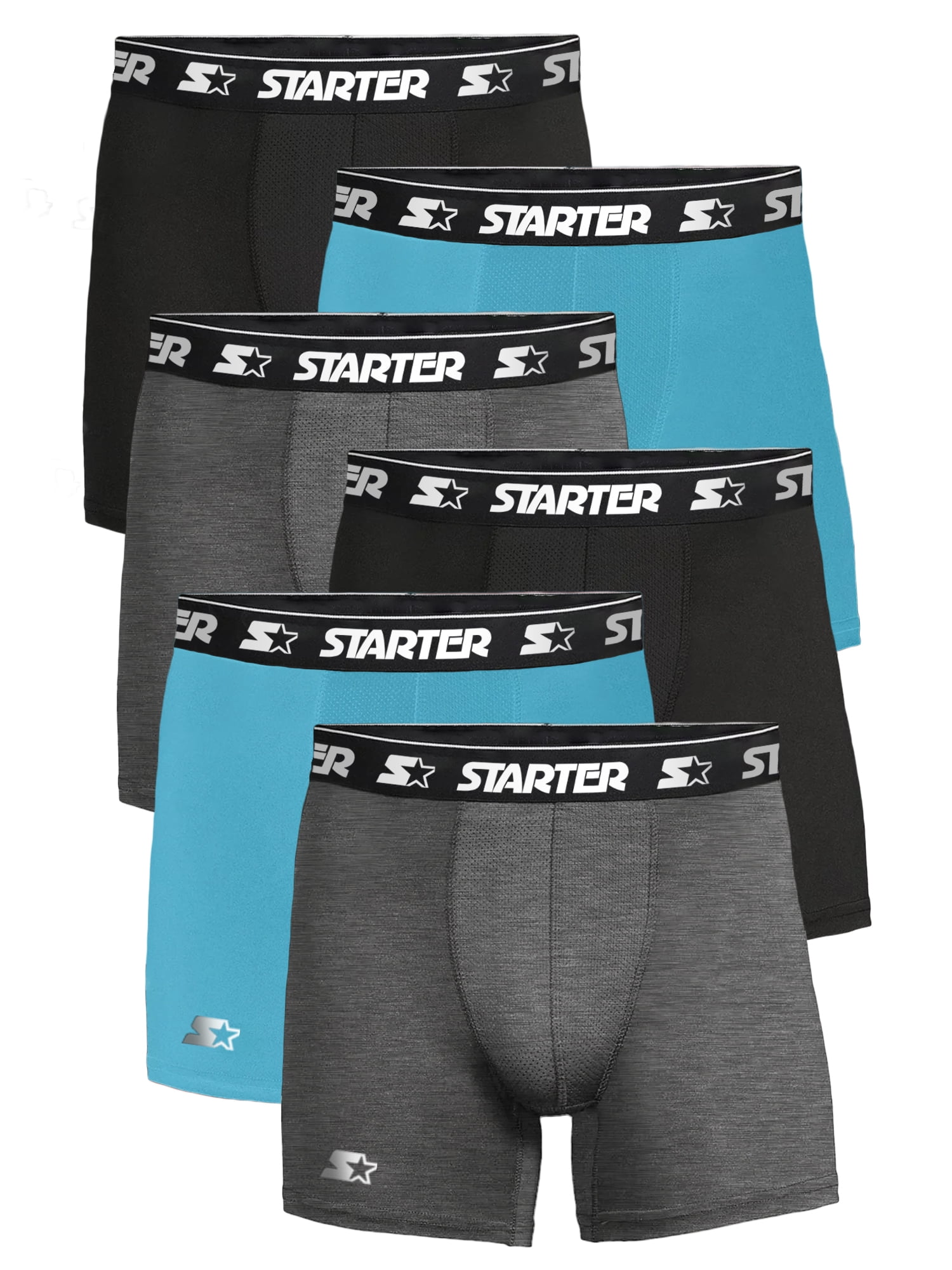 (2 pack) Starter Cotton Mens Briefs Breathable Underwear for Men, Large Multi Color 6-Pack