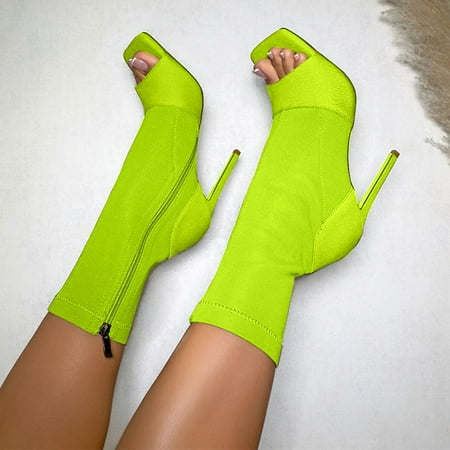 

Womens Ladies High Heel Squared Toe Peep Toe Sandals Casual Zip Up Shoes Note Please Buy One Or Two Sizes Larger