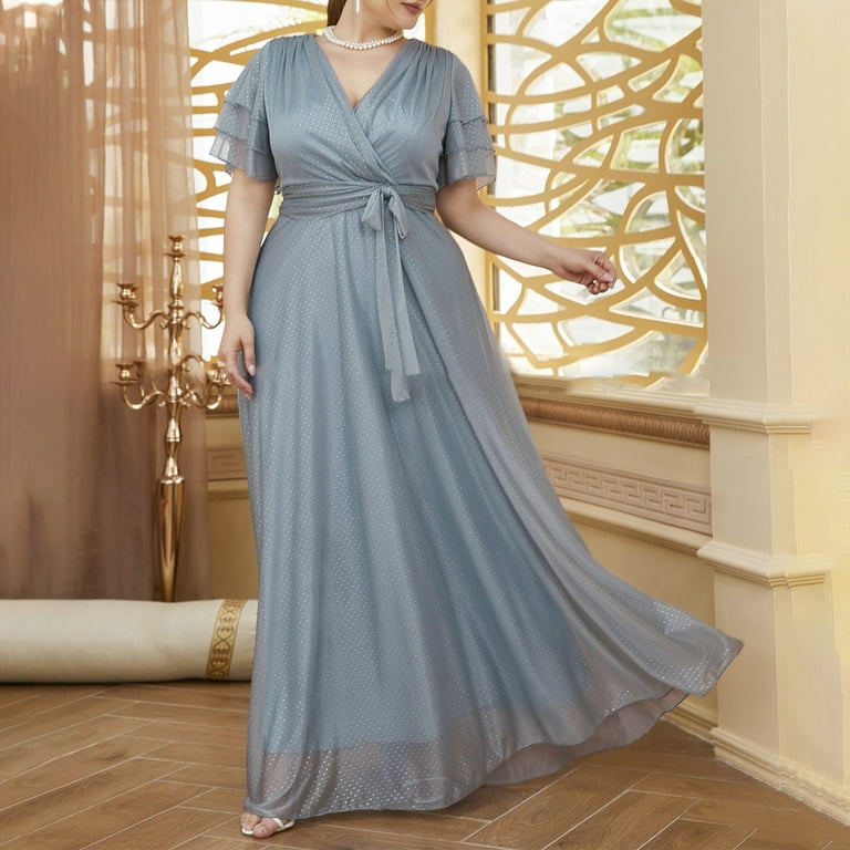 blue and silver plus size dresses Plus Size Serene Bloom Lace Dress- Blue 2X / Blue at Curvy Sense