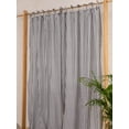 thumbnail image 6 of The Art Box Tie Top Linen Curtains Striped Black Textured Curtains Living Room Bedroom Drapes Linen Farmhouse Curtains Pack of 2, 52"W x 18L" in, 6 of 7