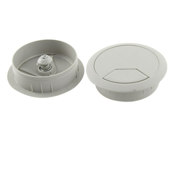 Unique Bargains 2 Pcs Computer Desk Round Plastic Cable Wire Cord Hole Covers