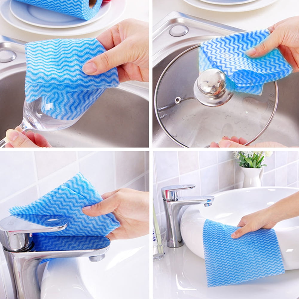 Jiaroswwei 1 Roll Dish Cloth Disposable Bowl Plate Washing Rag Kitchen  Washcloth 