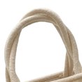 thumbnail image 3 of Bolso de mano para mujer, bolso tejido de cuerda de algodón informal, elegante, portátil, a la moda, para ir de compras y citas, color beige con bola de colores, tamaño libre, 3 of 12