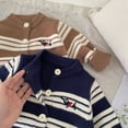 thumbnail image 3 of NAFUU Baby Boys Sweater Sets Long Sleeve Knit Striped Cardigan Coat Top Pants 2 Piece Set Soft Comfortable Fall Outfits Set Vintage Party Outfit 9-12 Months, 3 of 5