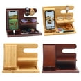 thumbnail image 3 of Phone Holder Stable Multifunctional Wooden Phone Organizer Key Wallet Watch Storage Shelf for Bedside Table, 3 of 8