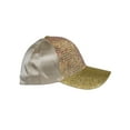 thumbnail image 4 of Top Headwear Fashion Rhinestone Glitter High Bun Ponytail Baseball Cap - Gold, 4 of 4