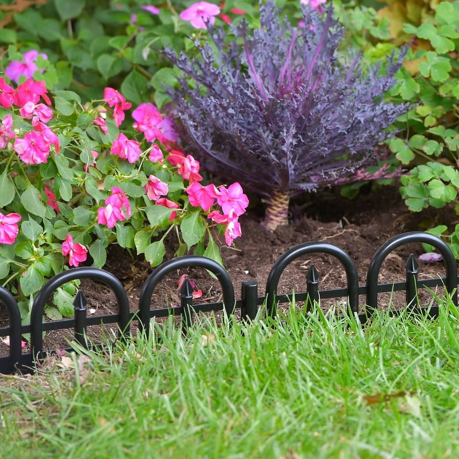 EasyFlex Decorative No-Dig Landscape Edging Kit - 10 ft., Black Wrought Iron-Look
