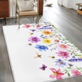 thumbnail image 2 of Colorful Wildflower Washable Area Rug 3x5 111 Bee Butterfly Purple Blue Pink Plant Low-Profile Large Area Rugs with Non Slip Backing Indoor Floor Carpet for Entrance Living Room Bedroom Home Office, 2 of 9
