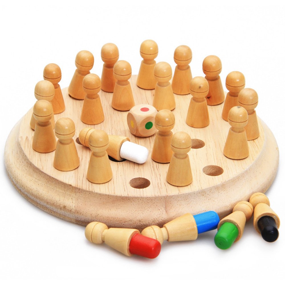 FAGINEY kids Wooden Memory Matchstick Chess Game Educational Memory