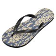thumbnail image 2 of YAZAOOSummer Flip Flops Creatively Navy and Cream Damask Elegance Simple Beach Sandals, 2 of 8