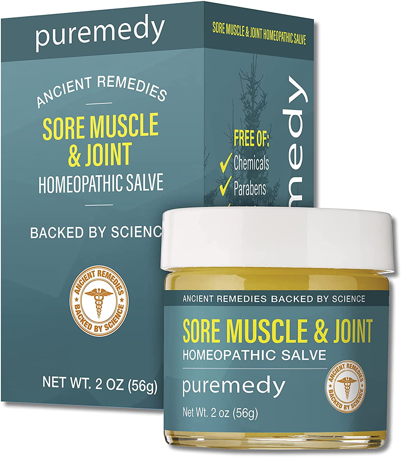 Puremedy Sore Muscles and Joint Relief Salve, All Natural Homeopathic Skin Salve to Temporarily Relieve Minor Pains, 2 oz. (Pack of 1)
