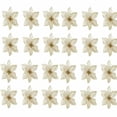 thumbnail image 2 of 24Pcs Christmas Glitter Artificial Poinsettia Flowers Xmas Poinsettia Artificial Wedding Flowers Decorations Xmas Tree Ornaments for Party Favors, 6inch, 2 of 9