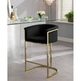 thumbnail image 3 of Meridian Furniture Donatella Tabouret en Velours Noir, 3 of 5
