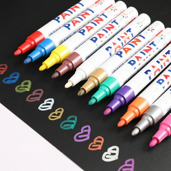 Tssuoun 6pcs 110 marking pen paint pen wholesale tire marking repainting pen car color oily marking pen