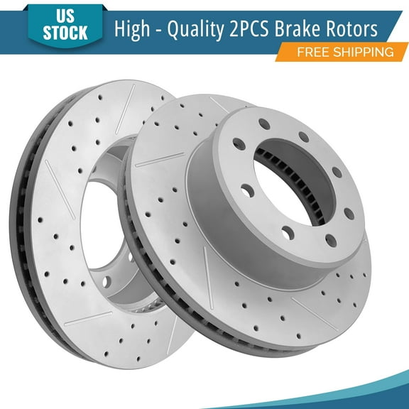 YXPCARS 2PCS Front Brake Rotors(120.67072), Drilled & Slotted Disc Rotors Kit for Dodge Ram 2500 Ram 3500 Ram 1500 2500 3500
