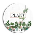 thumbnail image 1 of Plant Lady Green Potted Plants Dots 24 inch Glass Round Wall Hanging Sign, 1 of 4
