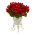 thumbnail image 1 of Nearly Natural 1831-RD Violet Artificial Arrangement in Legged Planter - Red, 1 of 3