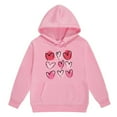 thumbnail image 5 of Girls Hooded Tracksuit 2PC Kids Pullover Sweatshirt Heart Graphics Boys Hoodies Jogging Pants Set 2 Pieces Sweatsuit for Age 2-13 Years Outfits(120 4-5 Years,Pink), 5 of 6
