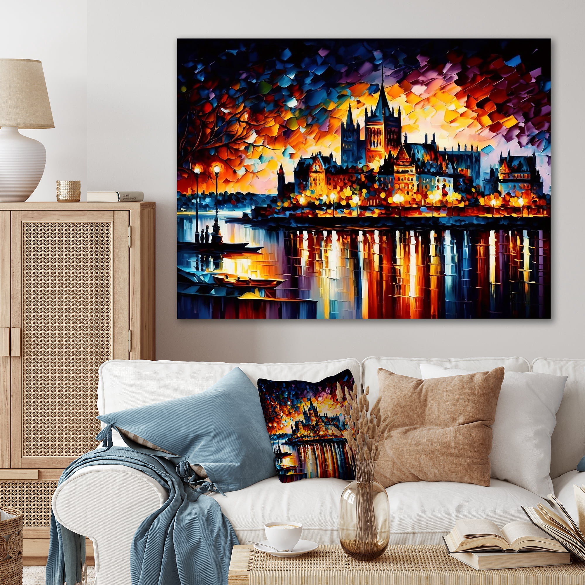 Designart Colorful Quebec City I Canvas Wall Art