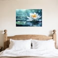thumbnail image 2 of ZHONGYUTONG White Lotus Flower Wall Art Lotus Motivational Quotes Zen Decor for Bathroom Yoga Office Flower on Water Pictures Spa Canvas Prints Framed (12.00" x 18.00"), 2 of 5
