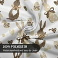 thumbnail image 4 of Easter Tablecloth Round 70 Inch Brwon Cream Love Heart Bunny Table Cloth,Stain Resistance Polyester Spring Rabbits Table Covers for Kitchen Dining,Small Tablecloth for Party Picnic, 4 of 6