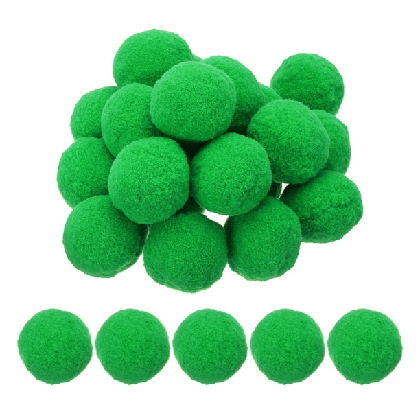 Pom Poms de 2 pulgadas para manualidades, 20 piezas de pompones para manualidades, bolas esponjosas a granel para sombreros, arte navideño DIY, verdes