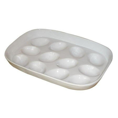 

KitchenWorthy KitchenWorthy Glazed White Stoneware Egg Tray