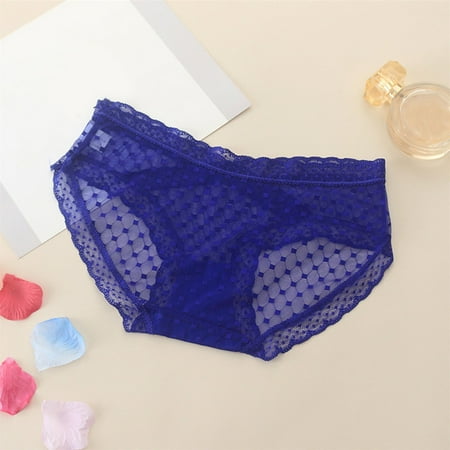 

Aayomet Womens Boxer Briefs Girl High Waist G String Brief Pantie Thong Lingerie Knicker Lace Underwear Blue M