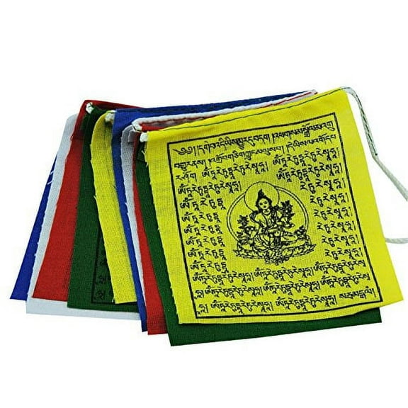 Handmade Mini Green Tara Prayer Flags From Nepal