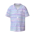thumbnail image 3 of Goofa Striped Gradient Printed Men's Casual Short-sleeved Shirt,Lightweight Breathable Button-down,Summer Casual men's top,Versatile Fashion shirt-, 3 of 7