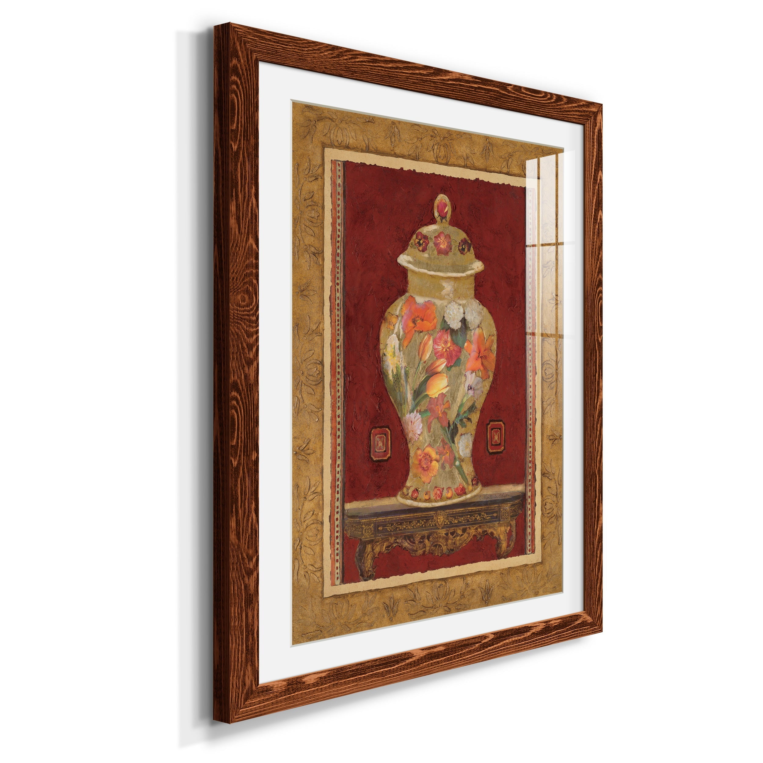 Romantic Urn II - Premium Framed Print - Distressed Barnwood Frame - Ready to Hang