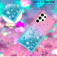 thumbnail image 5 of Glitter Phone Case for Samsung Galaxy S24 Ultra Case Clear Silicone for Women Girls, Cute Gold Cover Samsung S24 Ultra Case Shockproof Aesthetic Durable Bumpers (Pink-Green), 5 of 14