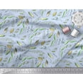 thumbnail image 3 of Soimoi Blue Cotton Voile Fabric Artistic Leaves Print Fabric by Yard 42 Inch Wide, 3 of 3