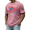 thumbnail image 3 of USA 250 Years of Freedom Commemorative T-Shirt with Liberty Statue and Stars and Stripes Graphic and Short Sleeves Featuring Soft Cotton Feel&nbsp; Pink XXXXL, 3 of 6