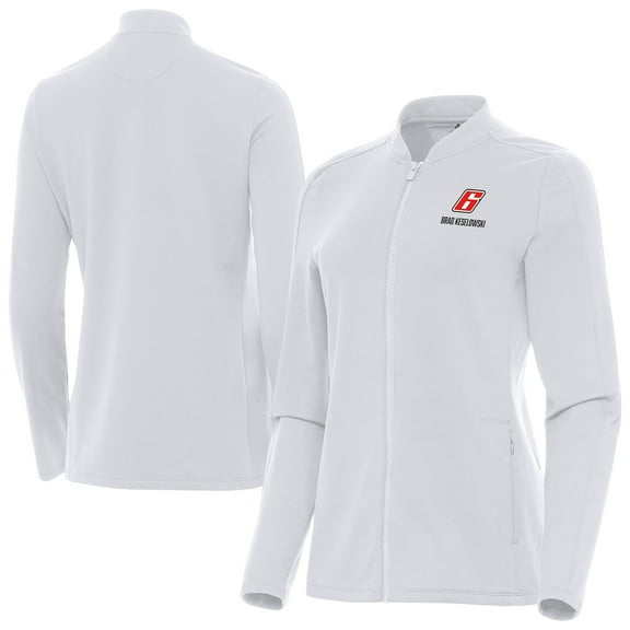 Women's-Antigua  White Brad Keselowski Continual Full-Zip Jacket