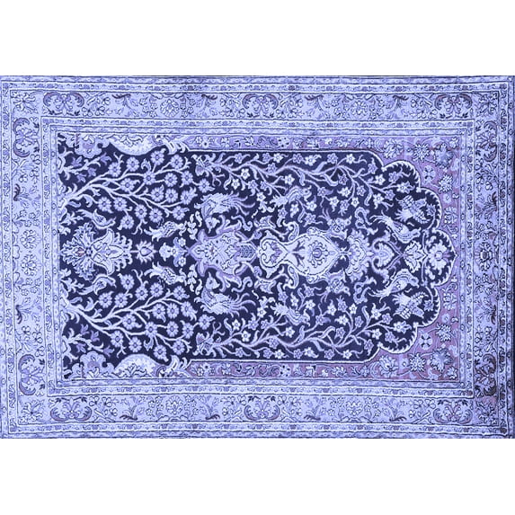 Ahgly Company Indoor Rectangle Animal Blue Traditional Area Rugs, 5' x 8'