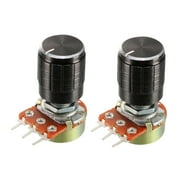 2Pcs, Variable Resistors SingleTurn Rotary Carbon Film Taper Potentiometer