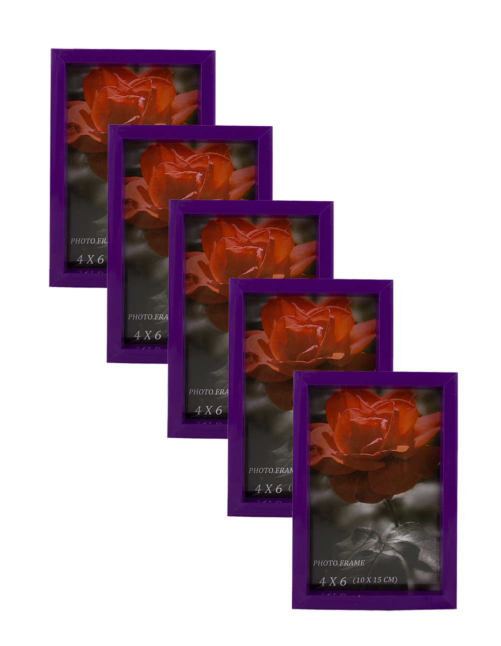 Modern Collection Photo Frame Purple Plastic (4" X 6") (5pk)
