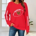 thumbnail image 4 of Uootdi Game Day Womens Sweatshirts Crew Neck Long Sleeve Football Stitch Heart Graphic Print Sweatshirt for Women Loose Fit Vintage Womens Tops, 4 of 9