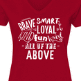 thumbnail image 4 of Inktastic Brave Smart Loyal Kind Fun Loved All of the Above Women's V-Neck T-Shirt, 4 of 5