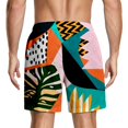thumbnail image 4 of Satingcolo Men's Hawaiian Beach Shorts Elastic Mid Waist Drawstring Athletic Shorts Lightweight Summer Casual Trunks with Pocket Black 3XL, 4 of 4