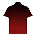 thumbnail image 5 of ZCFZJW Mens Ombre Shirts Casual 1/4 Button up V Neck Tie Dye Gradient Print Summer Short Sleeve Polo Shirts Lightweight Comfy Holiday T-Shirts Tops Wine L, 5 of 6